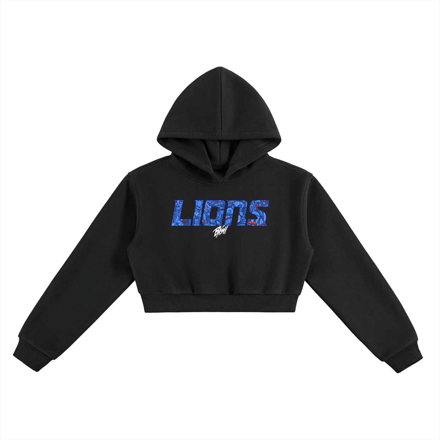 Womens Lions Cropped Hoodie