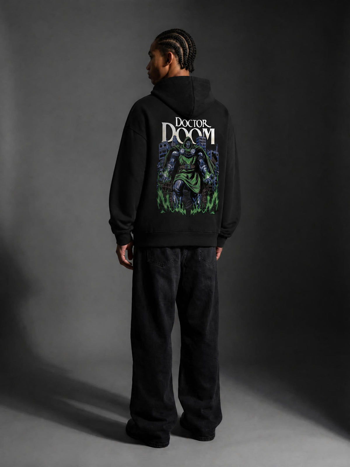 DOOM HEAVYWEIGHT HOODIE - hand-drawn streetwear by BASH CLLXXN, Detroit (view 2)