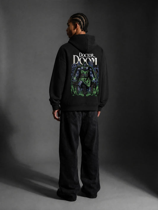 DOOM HEAVYWEIGHT HOODIE - hand-drawn streetwear by BASH CLLXXN, Detroit (view 2)