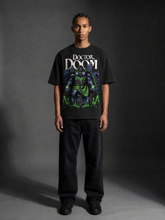 DOOM HEAVYWEIGHT TEE - hand-drawn streetwear by BASH CLLXXN, Detroit (view 2)