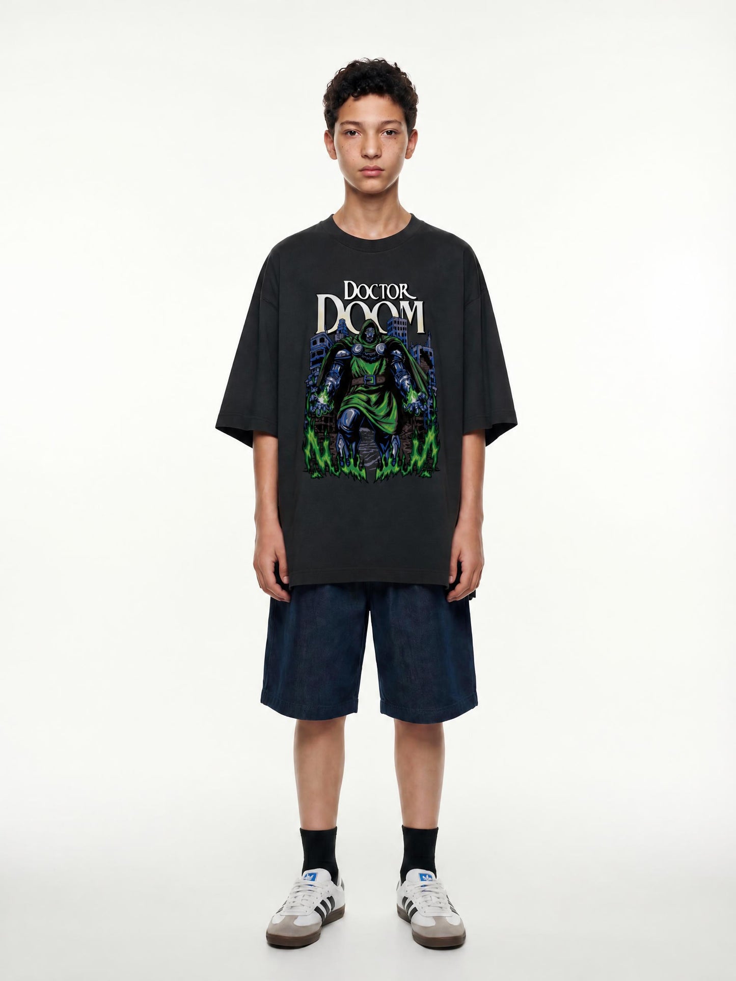 KIDS DOOM HEAVYWEIGHT TEE - hand-drawn kids streetwear by BASH CLLXXN, Detroit (view 2)